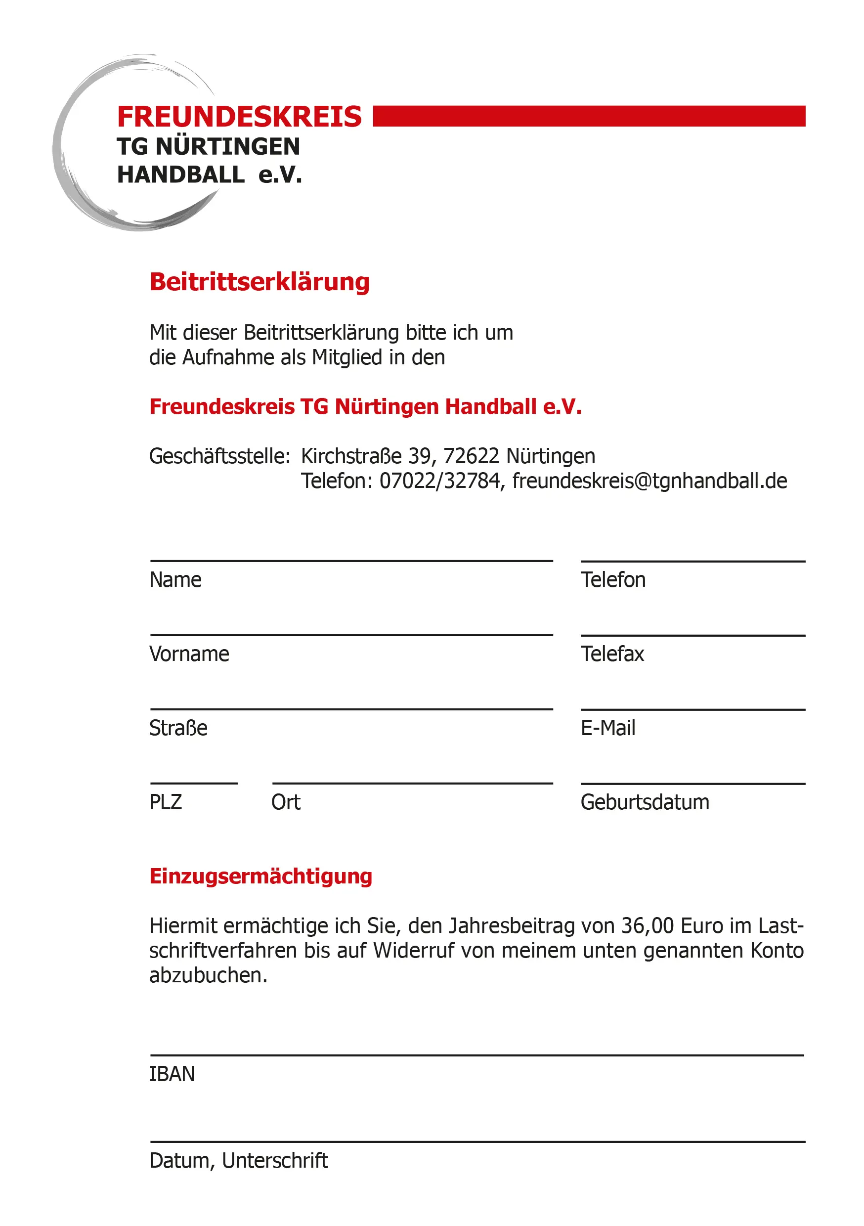Beitrittserklärung Freundeskreis Ansicht